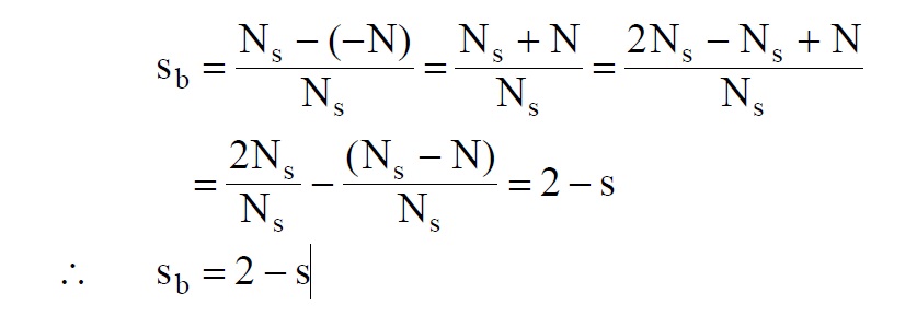 Double Revolving Field Theory of Single Phase Induction Motor 6 motor2Bspeed2Bequation2Bderivation 4 -