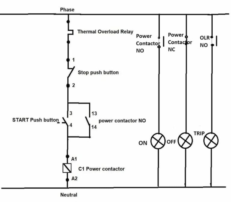 dol starter control diagram