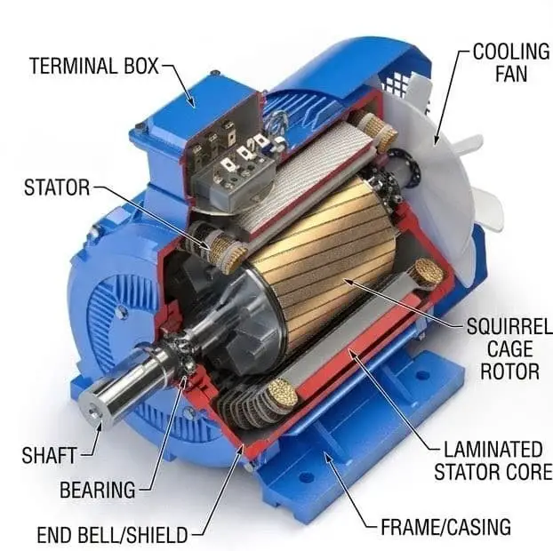 Construction of Squirrel Cage Induction Motor image 